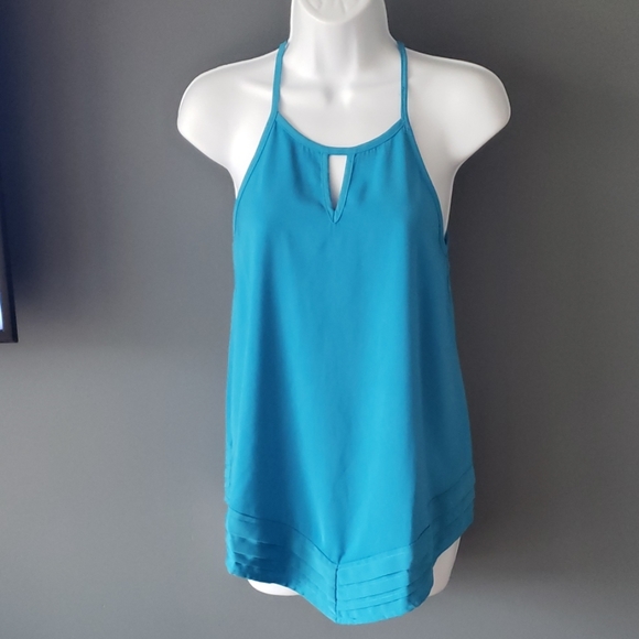 The Rage Tops - Blue Halter Top